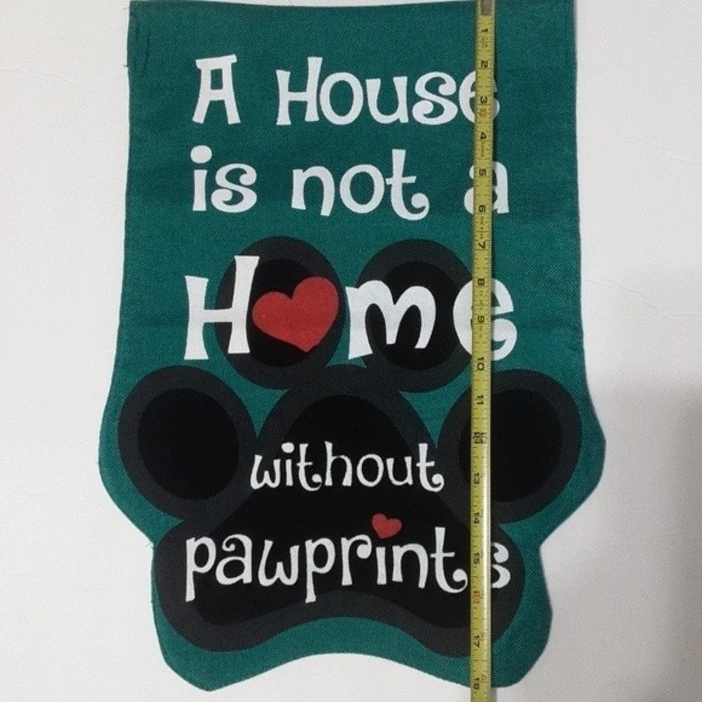 Dog Lover Paw Prints Garden Flag Home Decor Sign Dog Mom Outdoor Yard Banner